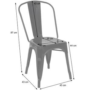 Stuhl A73 Metall (4er Set) Grau