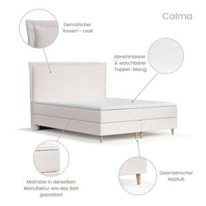 Boxspringbett Calma Creme - Breite: 200 cm