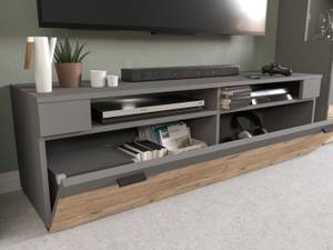 Regalsystem Freno Grau - Holz teilmassiv - 290 x 195 x 40 cm