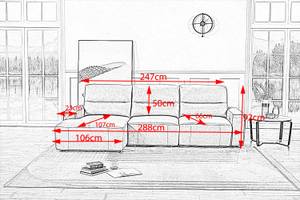 Big Sofa DORI Grau - Armlehne davorstehend links - Ecke davorstehend links - Ottomane davorstehend links