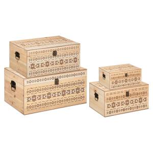 Set aus 4 HACIENDA-Koffern Beige - Holzwerkstoff - 38 x 32 x 58 cm