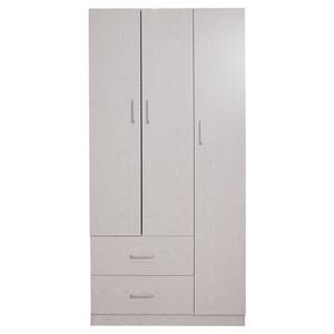 Kleiderschrank mit 3 Türen und Braun - Holzwerkstoff - 90 x 180 x 42 cm