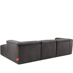 Ecksofa BUFFO 5-Sitzer Grau - Breite: 297 cm - Armlehne beidseitig montierbar - Ecke davorstehend rechts - Ottomane davorstehend rechts