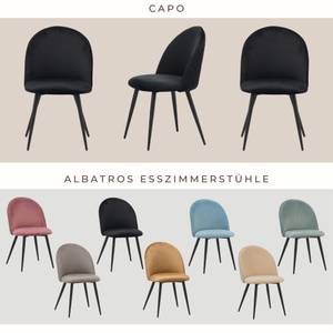 Esszimmerstuhl CAPO Samt 4er Set Schwarz