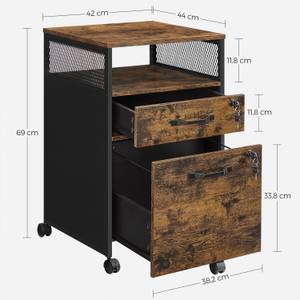 Rollcontainer Kigali Braun - Holzwerkstoff - 42 x 69 x 44 cm