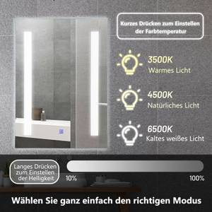 LED-Spiegel Badspiegel Silber - Glas - 50 x 1 x 70 cm