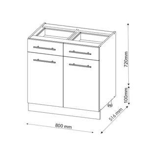 Armoire basse Fame-Line Anthracite - Blanc