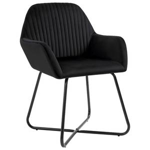 Chaise de salle à manger (lot de 4) Noir - Métal - Textile - 61 x 84 x 61 cm