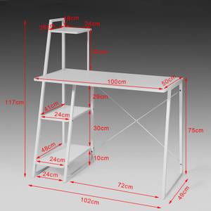 Schreibtisch FWT29-W Weiß - Holzwerkstoff - 102 x 17 x 50 cm