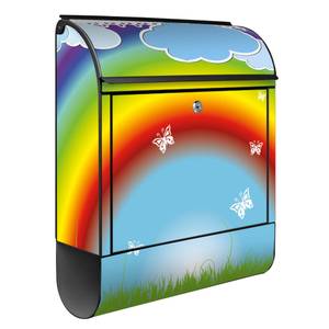 Briefkasten Stahl Regenbogen Schwarz - Metall - 38 x 46 x 13 cm