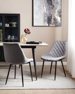 Chaise de salle à manger MARIBEL Noir - Gris - Gris lumineux - 51 x 82 x 59 cm