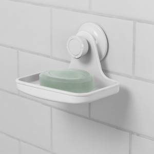 Porte savon à ventouse Flex Blanc - Matière plastique - 10 x 8 x 13 cm