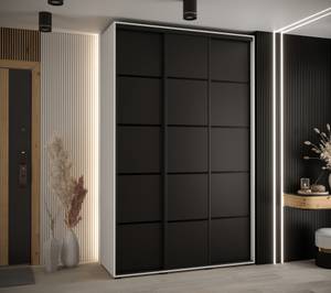 ARMOIRE À PORTES COULISSANTES DAVOS 4 Noir - Blanc - Largeur : 150 cm