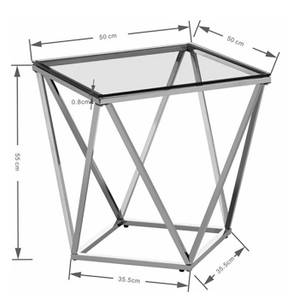 Beistelltisch Cristallo Silber - Metall - 50 x 55 x 50 cm