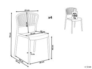 Esszimmerstuhl GELA 4er Set Schwarz