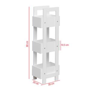 Étagère de salle de bains RE6738 Blanc - En partie en bois massif - 20 x 88 x 28 cm