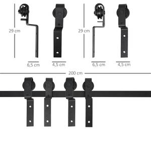 Schiebetor B81-028 Schwarz - Metall - 1 x 4 x 200 cm