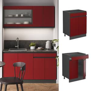 Meuble cuisine R-Line 39718 Anthracite - Rouge