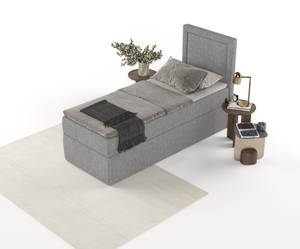 Boxspringbett Indeo Grau - Breite: 90 cm - H3