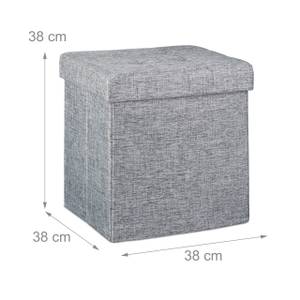 Tabouret pliant rangement lin Gris