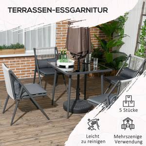 Sitzgruppe 84G-257V00CG Grau - Metall - 80 x 75 x 80 cm