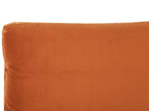 Lit double MELLE Noir - Orange - Largeur : 156 cm
