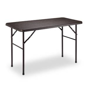 Table de jardin rectangulaire effet bois Noir - Marron - Métal - Matière plastique - 120 x 74 x 60 cm