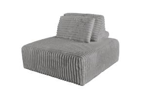 Hocker WIOLO SOFT mit Rückenkissen Cord Grau