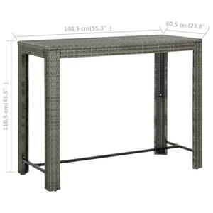 Bartisch 3005005 Grau - Kunststoff - Polyrattan - 61 x 111 x 141 cm