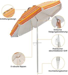 200cm Sonnenschirm Orange - Kunststoff - 200 x 200 x 200 cm