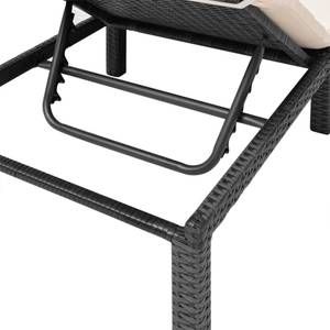 Liegestuhl 299320 Schwarz - Kunststoff - Polyrattan - 60 x 22 x 195 cm