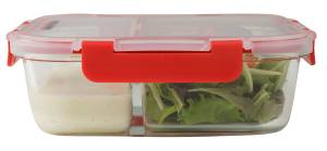 Boîte à repas avec deux compartiments Verre - 8 x 22 x 17 cm