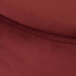 Runder Pouf Stoff Velours bordeaux Rot - Textil - 54 x 35 x 54 cm