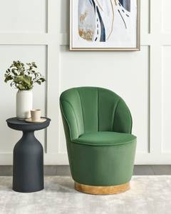 Fauteuil ALBY Vert foncé - Doré - Vert