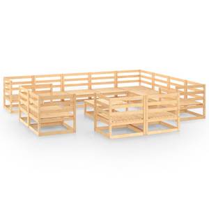 Garten-Lounge-Set (13-teilig) 3009713-1 Braun - Massivholz - Holzart/Dekor - 70 x 30 x 70 cm