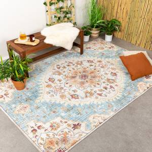 Vintage Gartenteppich Santo Mandala Hellblau - 160 x 230 cm