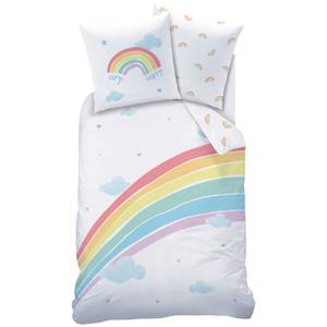 Bettwäsche Regenbogen Weiß - Textil - 135 x 200 x 1 cm