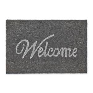 Paillasson gris Welcome en coco Gris - Blanc - Fibres naturelles - Matière plastique - 60 x 2 x 40 cm