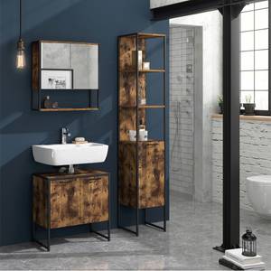 Mobilier de salle de bains Fyrk Marron - Imitation chêne rustique