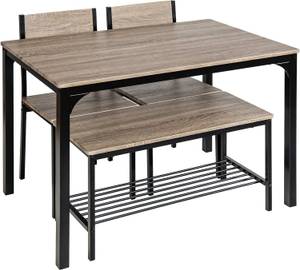 Ensemble Table KC55737BN (4 éléments) Gris - Bois manufacturé - 70 x 76 x 110 cm