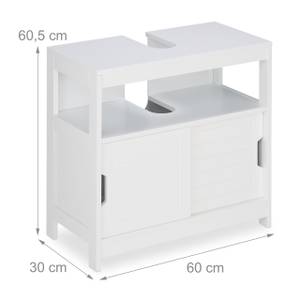 Armoire dessous de lavabo blanche Blanc - Bois manufacturé - 60 x 61 x 30 cm