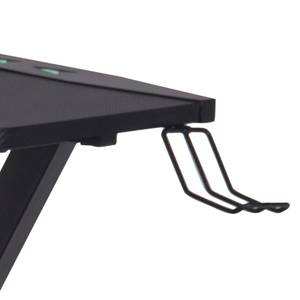 Eliot Table de gamer avec LED, Noir