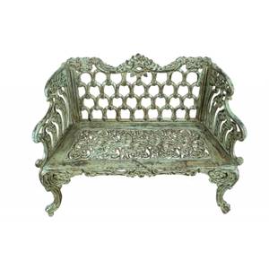 Banc de Jardin Art Nouveau Vert - Métal - 48 x 89 x 112 cm