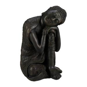 Buddha Figur geneigter Kopf 60 cm Anthrazit