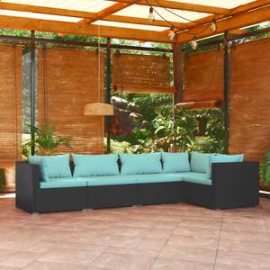 Garten-Lounge-Set (5-teilig) 3013632-16 Schwarz - Blau - Hellblau - Anzahl Teile im Set: 5