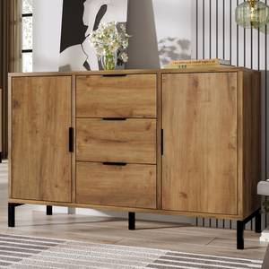 Sideboard Natur Ⅲ Beige - Holzwerkstoff - Metall - 40 x 76 x 120 cm