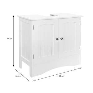Waschbeckenunterschrank 60x30x60cm Weiß Weiß - Holzwerkstoff - 30 x 60 x 60 cm