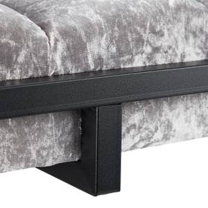Edle Sitzbank mit Samtbezug Schwarz - Grau - Holzwerkstoff - Metall - Textil - 80 x 47 x 40 cm