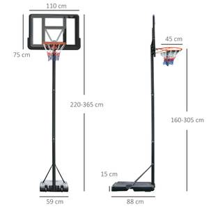 Basketballständer A61-024 Braun - Kunststoff - 75 x 370 x 110 cm