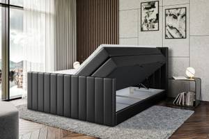 Boxspringbett EDITA-Z KING Hochglanz Schwarz - Breite: 120 cm